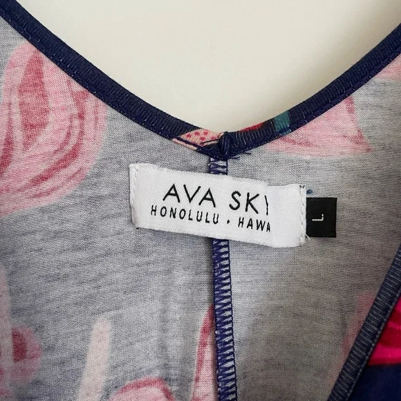 Ava Sky Navy and Red Floral Dress - Picture 5 of 6